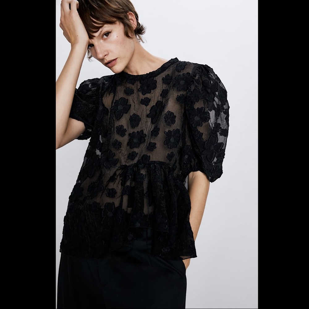 Zara Voluminous Organza Blouse - Picture 4 of 8